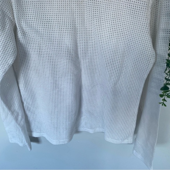 Aritzia Wilfred Free White Mesh Look Sweater Size Large - Picture 13 of 13